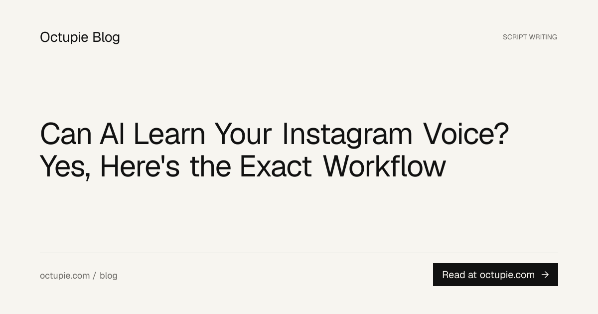Can AI Learn Your Instagram Voice? Yes, Here's the Exact Workflow
